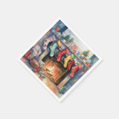 美しい抽象芸術暖炉ストッキング スタンダードカクテルナプキン (角)