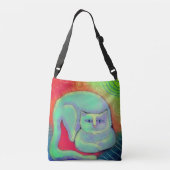 美しい抽象芸術猫芸術 クロスボディバッグ (裏面)