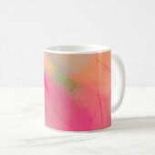 美しい抽象芸術紫と青の羽毛 コーヒーマグカップ (正面右)