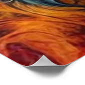 美しい抽象芸術色の波 ポスター (角)