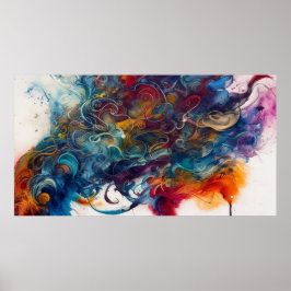 美しい抽象芸術色の波 ポスター