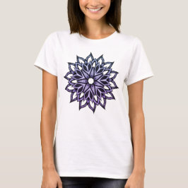 美しい抽象芸術花紫 Tシャツ