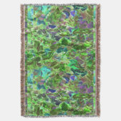 美しい抽象芸術葉緑の葉 スローブランケット (正面縦)