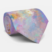 美しい抽象芸術（ばちゃばちゃ）跳ねる水色の背景 ネクタイ (ロール)