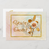 美しい招待状とバラ 招待状 (正面/裏面)