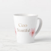 美しい挨拶と優雅な花のギフト カフェラテマグ (右アングル)