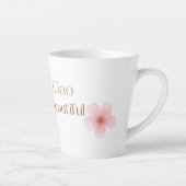 美しい挨拶と優雅な花のギフト カフェラテマグ (右)