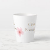 美しい挨拶と優雅な花のギフト カフェラテマグ (正面)
