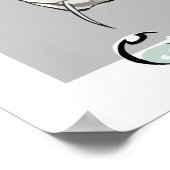 美しい描アート – Anime Girl with Anime Fish ポスター (角)