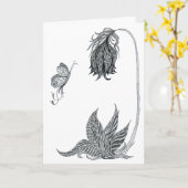 美しい描グリーティングカードへ カード (黄色い花)