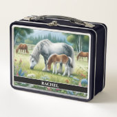 美しい放牧の馬 メタルランチボックス (正面)