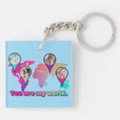 美しい数々のカラーの世界地図フォトコラージュ キーホルダー (裏面)