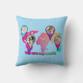 美しい数々のカラーの世界地図フォトコラージュ クッション (裏面)