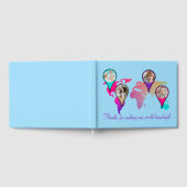 美しい数々のカラーの世界地図フォトコラージュ ゲストブック (全面)