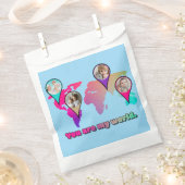 美しい数々のカラーの世界地図フォトコラージュ フェイバーバッグ (クリップ留めされた状態)