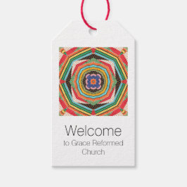 美しい数々のカラーケンテ万華鏡のように千変万化するパターン ギフトタグ