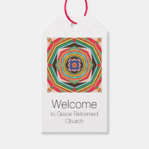 美しい数々のカラーケンテ万華鏡のように千変万化するパターン ギフトタグ