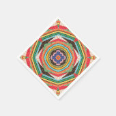 美しい数々のカラーケンテ万華鏡のように千変万化するパターン スタンダードカクテルナプキン (角)