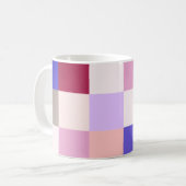 美しい数々のカラープレイドスタイル コーヒーマグカップ (正面左)