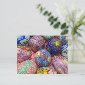 美しい数々の色のワックスウクラニアの卵 ポストカード (スタンド正面)