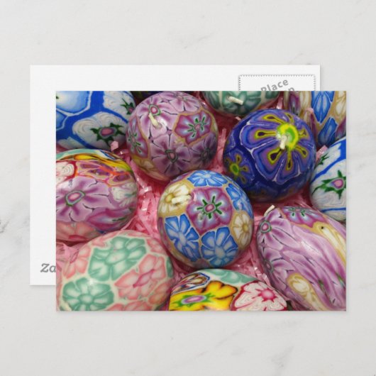 美しい数々の色のワックスウクラニアの卵 ポストカード (正面/裏面)