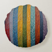 美しい数々の色の氷の結晶フェザー ラウンドクッション (裏面)