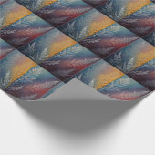 美しい数々の色の氷の結晶フェザー ラッピングペーパー (角)