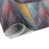 美しい数々の色の氷の結晶フェザー ラッピングペーパー (ロールコーナー)