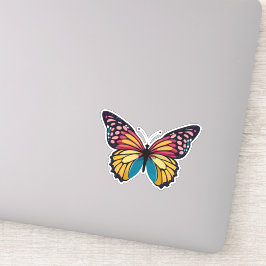美しい数々の色の蝶 シール