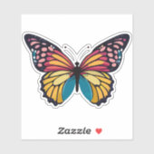 美しい数々の色の蝶 シール (シート)