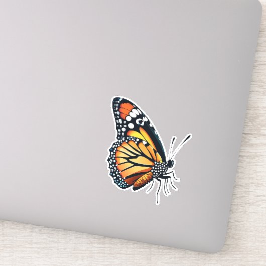 美しい数々の色の蝶 シール (詳細)