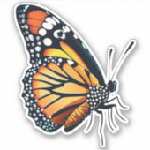 美しい数々の色の蝶 シール (正面)