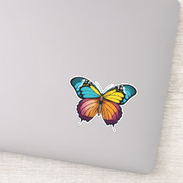 美しい数々の色の蝶 シール