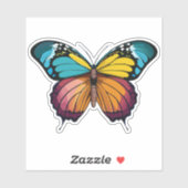 美しい数々の色の蝶 シール (シート)