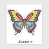 美しい数々の色の蝶 シール (シート)