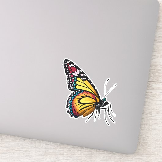 美しい数々の色の蝶 シール (詳細)
