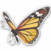 美しい数々の色の蝶 シール (正面)