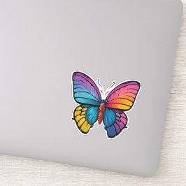 美しい数々の色の蝶 シール