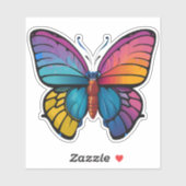 美しい数々の色の蝶 シール (シート)