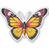 美しい数々の色の蝶 シール (正面)