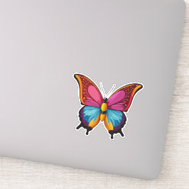 美しい数々の色の蝶 シール