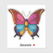 美しい数々の色の蝶 シール (シート)