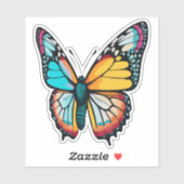 美しい数々の色の蝶 シール (シート)