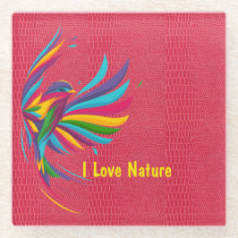 美しい数々の色の鳥コースター ガラスコースター