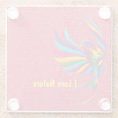 美しい数々の色の鳥コースター ガラスコースター (裏面)