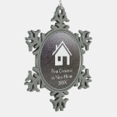 美しい新しい家2018% pipe%の初めてのクリスマス スノーフレークピューターオーナメント (左)