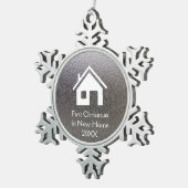 美しい新しい家2018% pipe%の初めてのクリスマス スノーフレークピューターオーナメント (右)