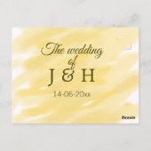 美しい新婦新郎の名前の結婚式 ポストカード (裏面)