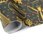 美しい新年のデザイン、雪だるまのモミ ラッピングペーパー (ロールコーナー)