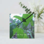 美しい新緑の春の葉　パーティー 招待状 (スタンド正面)